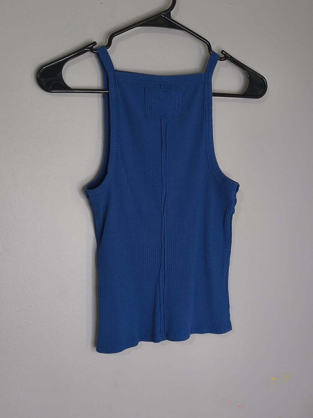 We The Free Ribbed Knit Tank Top Square Neck Blue Size XS Free People - Picture 4 of 9